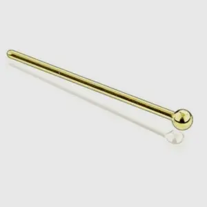 (1 SINGLE NOSE RING) Plain Gold Ball Nose Ring