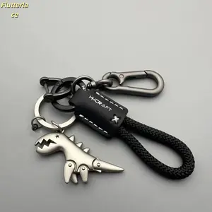 Leather Woven Rope Keychain, Unisex Metal Pendant Key Ring, Durable Braided Leather Key Chain, Stylish Portable Accessories for Car Motorcycle Handbag, Ideal Gift for Daily Use Driving and Party Favors