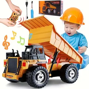 RC Dump Truck Toys for Boys, 11 Channel Remote Control Dump Truck, RC Construction Vehicles with Sound and Light, Perfect Gift for Kids