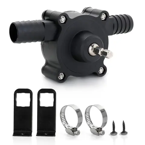 High-Flow Electric Drill Pump – Self Priming Portable Water Pump, Drill Powered Transfer Pump for Water, Oil, Gasoline & Diesel | Hand-Powered, Non-Electric Pump with Quick Flow Rate & Hose Connectors for Home, Garage & Outdoor Use toolupgrade