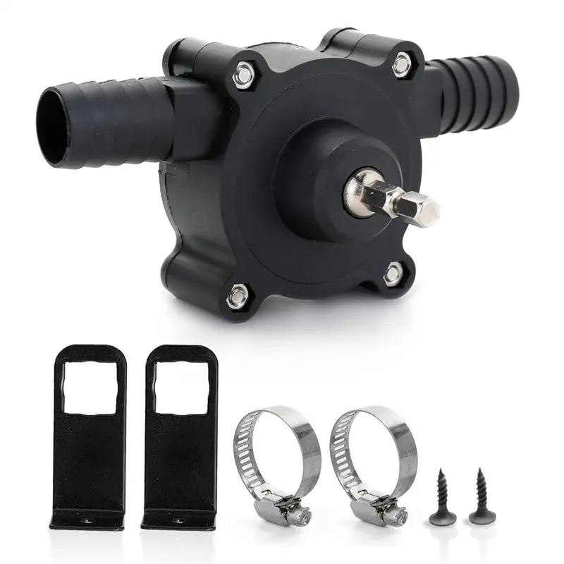 High-Flow Electric Drill Pump – Self Priming Portable Water Pump, Drill Powered Transfer Pump for Water, Oil, Gasoline & Diesel | Hand-Powered, Non-Electric Pump with Quick Flow Rate & Hose Connectors for Home, Garage & Outdoor Use toolupgrade