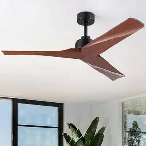 52 Inch Matte Black Low Profile Ceiling Fan with Integrated LED Light, Modern Flush Mount Reversible DC Motor Fan, 3 Color Dimmable Lighting, Energy Efficient Remote Control Indoor Ventilation Fixture, ETL Certified for Medium Rooms