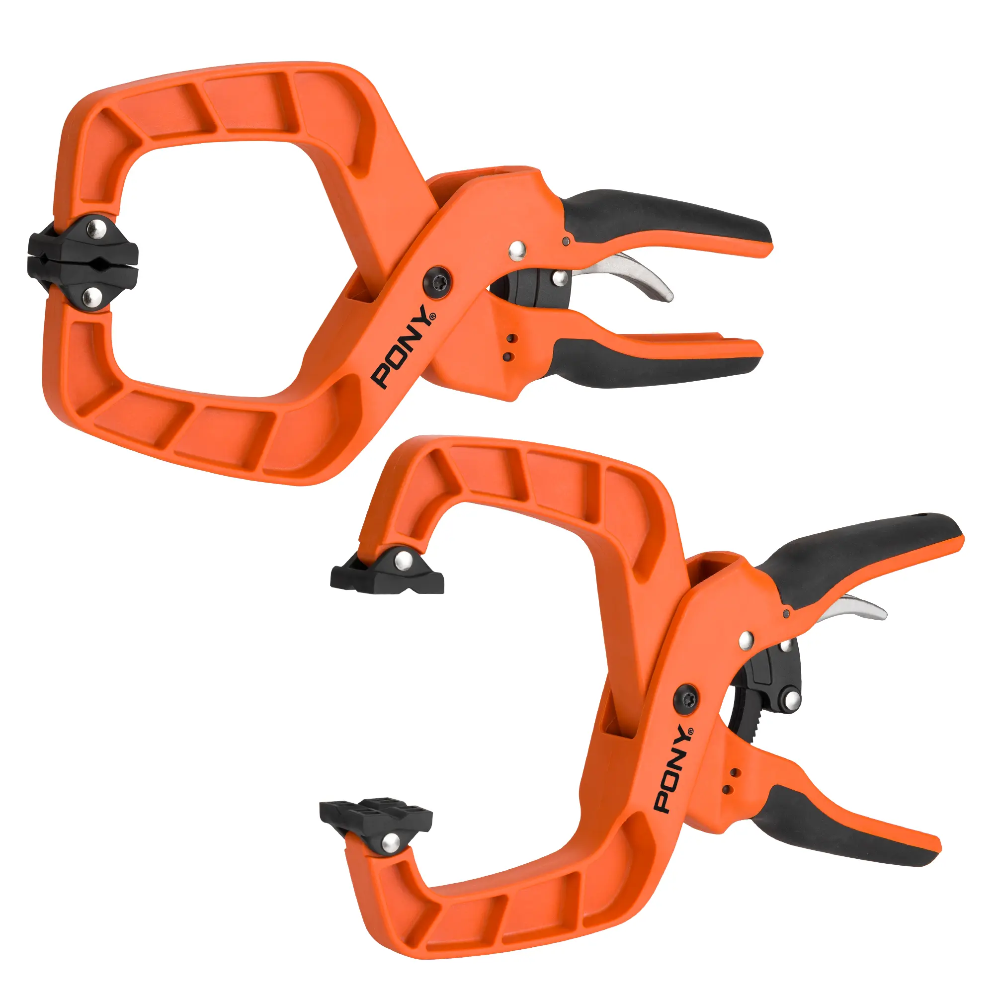 #summersale PONY 2-Pack 4-Inch Quick-Release Ratcheting Wood Clamps for Woodworking, Professional Hand Clamps with Box-Joint Design, Ergonomic Handles, 40 LBS Clamping Force