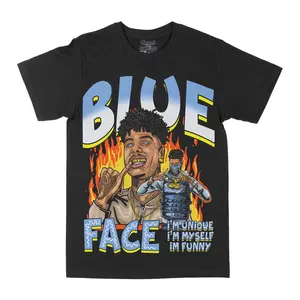 Blue Face Unique Graphic Tee Soft Cotton Shirt For Unisex Top Supreme Hype Urbanwear Bootleg Streetwear Fashion Sneakerhead Hypebeast Clothing Women Men Gift for Him Gift For Her Vintage Y2K Aesthetic Hoodie Sweatshirt