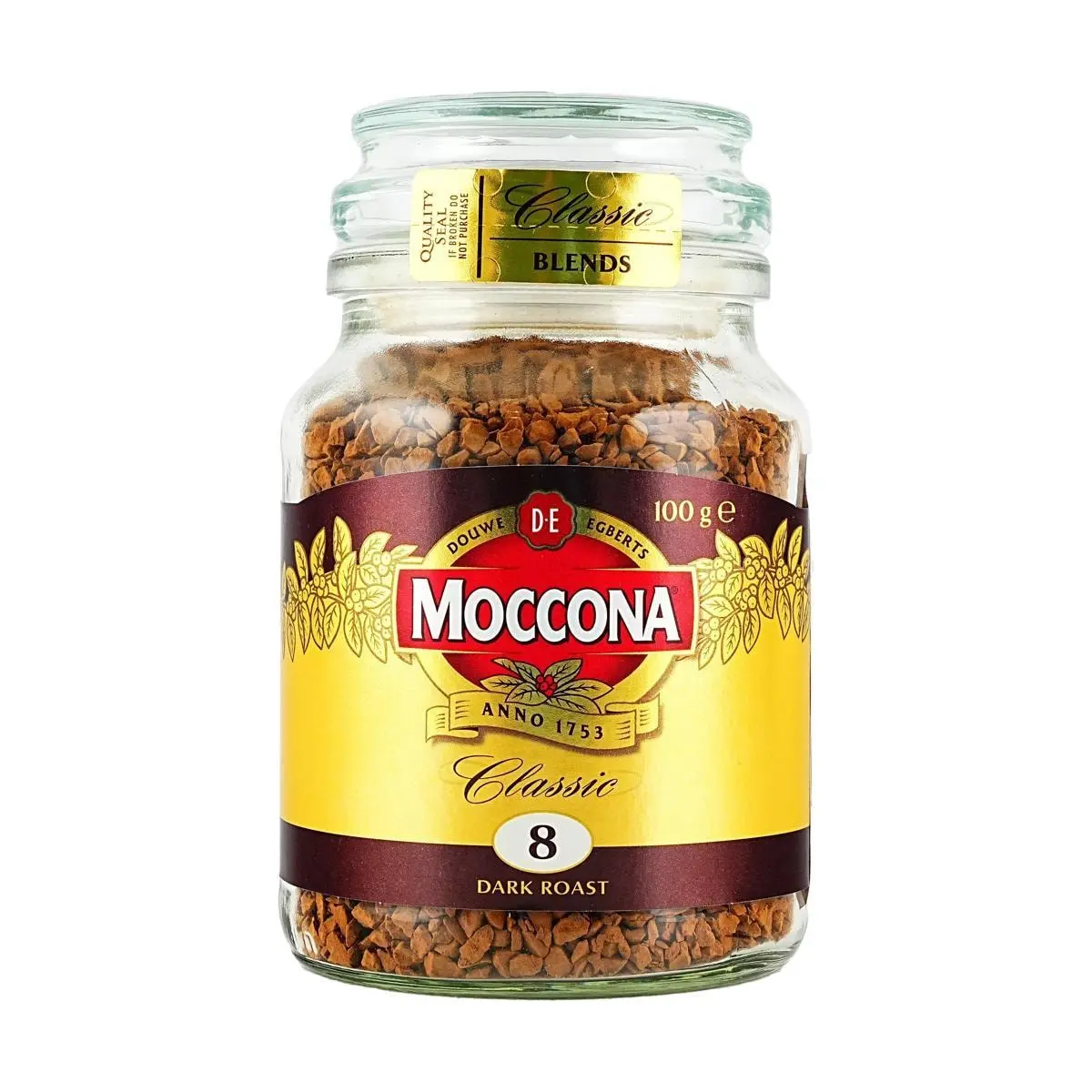 Moccona Freeze Dried Instant Coffee Classic No. 8 Deep Roast 100g - Rich Dark Chocolate Flavor, TikTok Viral 400 Coffee