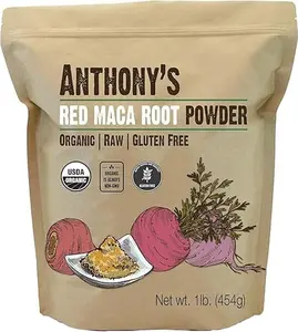 Anthony's Organic Red Maca Powder, 1 lb, Raw, Gluten Free, Non GMO, Non Gelatinized