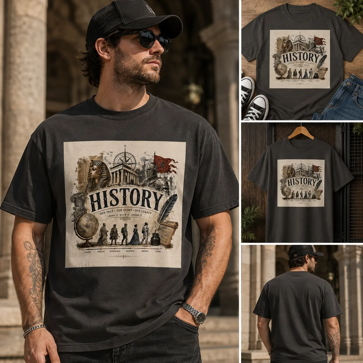 History Graphic Tee | Vintage Historical Illustration TShirt