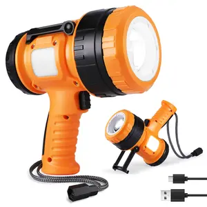#Summervibes EverBrite Rechargeable Spotlight with Adjustable Focus, Handheld LED Spotlight Flashlight with 5 Modes, 600M Range, Spot Light for Hunting Boating Camping Hiking Outdoors Searching, 1200 Lumens