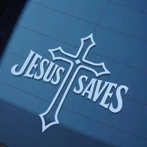 Jesus Saves | Car Sticker Vinyl Decal | Windows Laptops Etc F