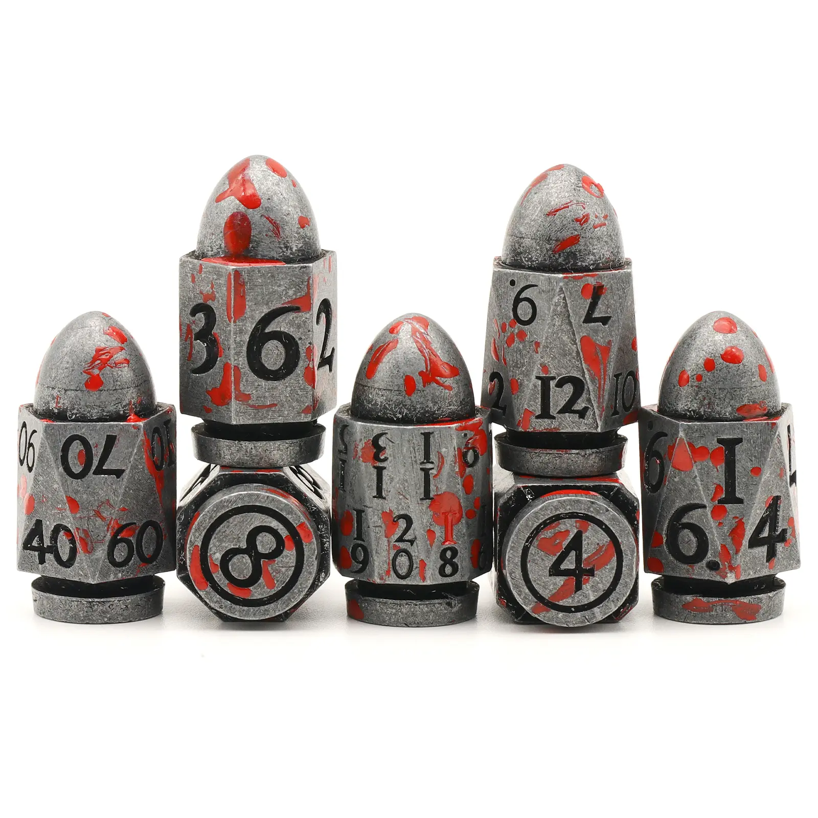 Bullet DND Dice for Dungeons and Dragons, Solid Metal Dice Set D&D with Box Polyhedral D and D Dice for Role Playing Tabletop D20 D12 D10 D8 D6 D4