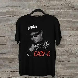 Rare Eazy-E Signature Tee Collection Singer Black All Size T-Shirt