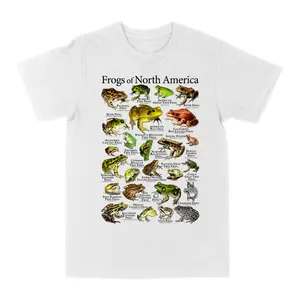 Frogs Of North American Vintage 90s Unisex T-Shirt, Retro Frog Shirtr, Toad Y2k Shirt, Camping Nature Lover, Forestcore Nature Y2k Shirts Streetwear
