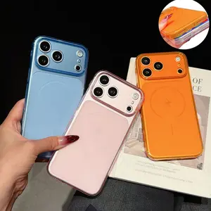 The phone case with built-in dust plug and a 17cm transparent large window is suitable for iPhone 17/16/15/14/13/12/11, featuring a creative design and anti-drop protection.