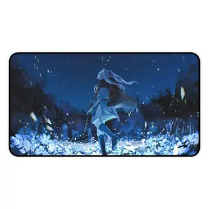 Frieren Ice Spell Mousepad - Flowers Field Design, Smooth Surface, Non-Slip Base