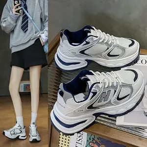 Thick-soled Women's Dad Shoes Soft Sole Lightweight Versatile Breathable Mesh Running Sneakers daily  trainers