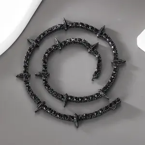 Hip-hop Rap Black Panther-themed Chain Necklace Trendy Men's Alloy with Full-set Diamonds for Stylish Outfits