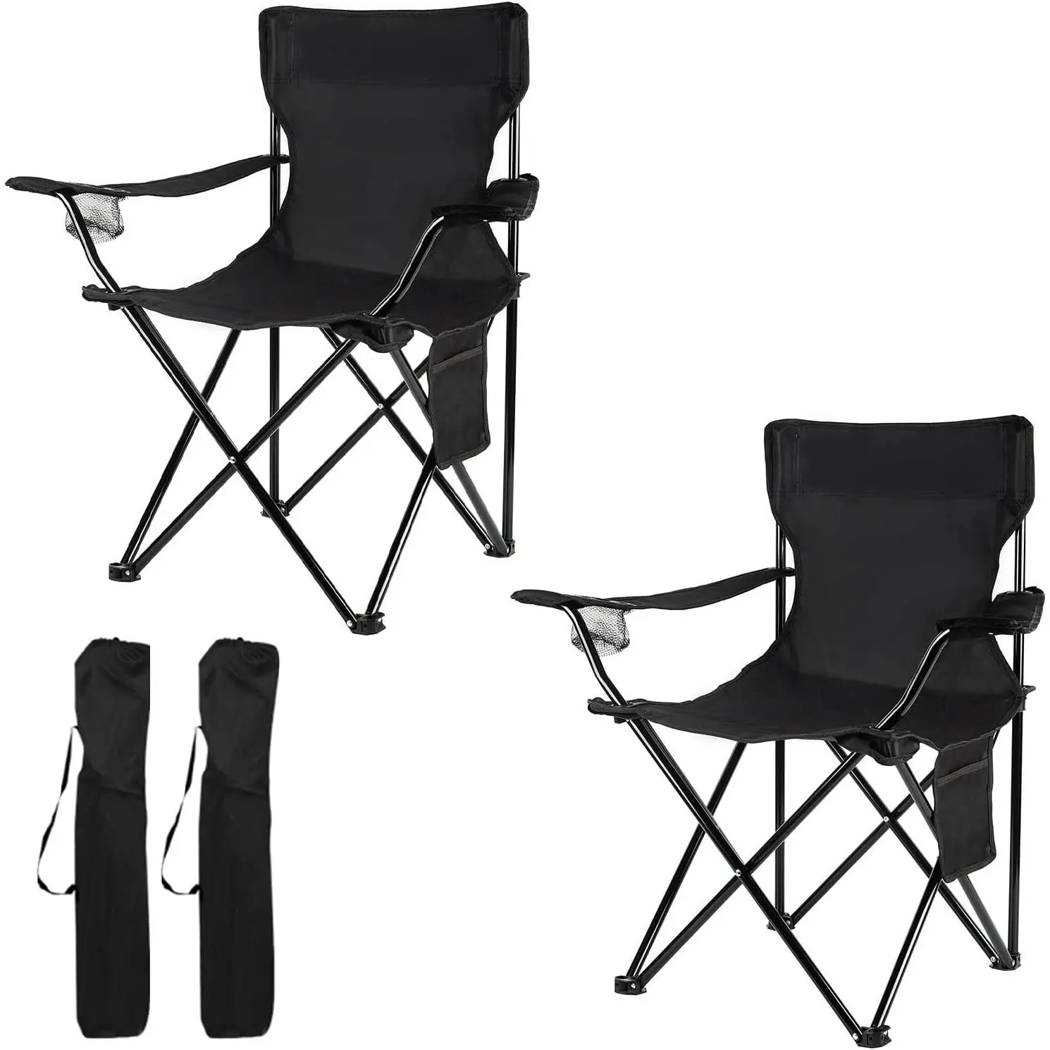 Foldable Compact Camping Chair - Lightweight Portable Single-Seat Outdoor Furniture for 1 Person, Beach, Folding