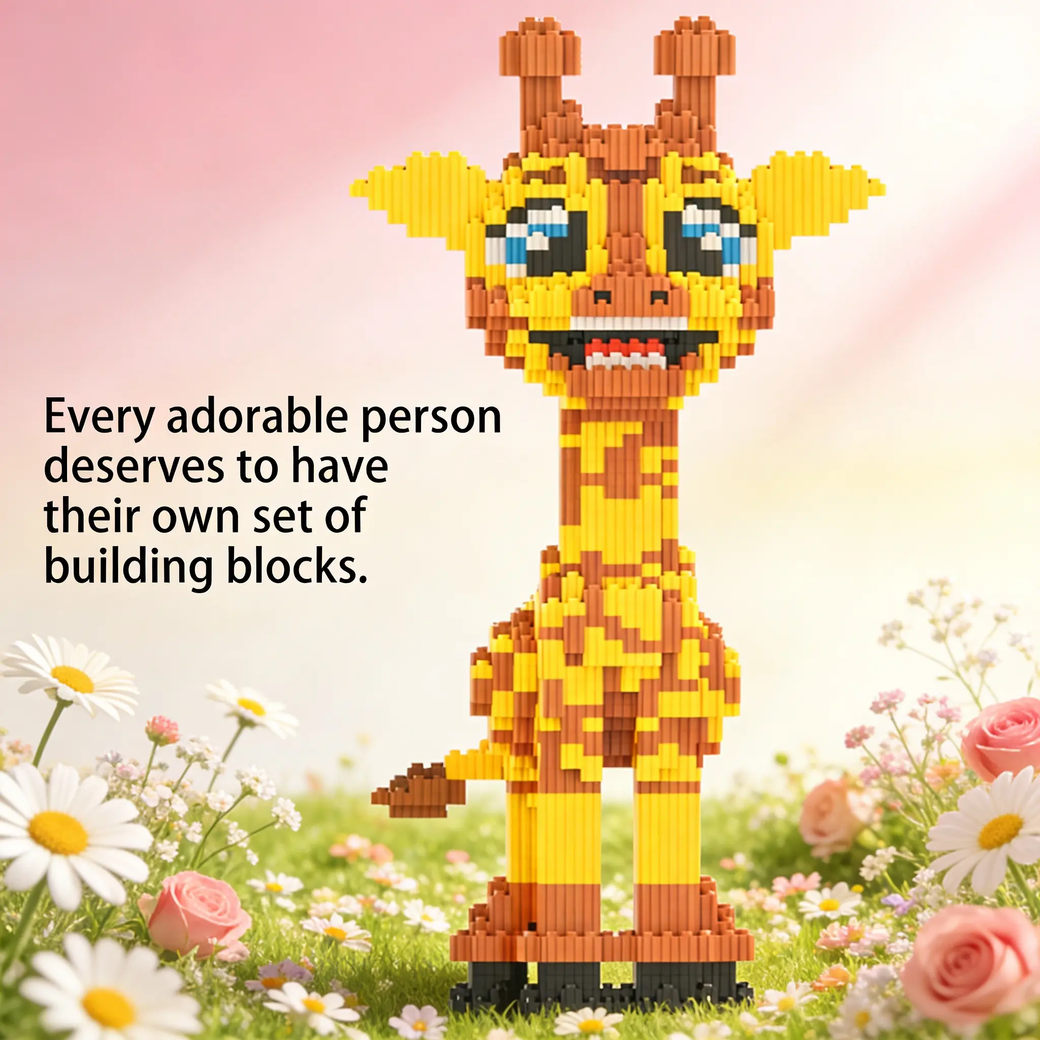 Giraffe 3D Puzzle Building Blocks Decoration, Bookshelf Home Office Cabinet Decor, Party Living Room TV Stand Display Gift