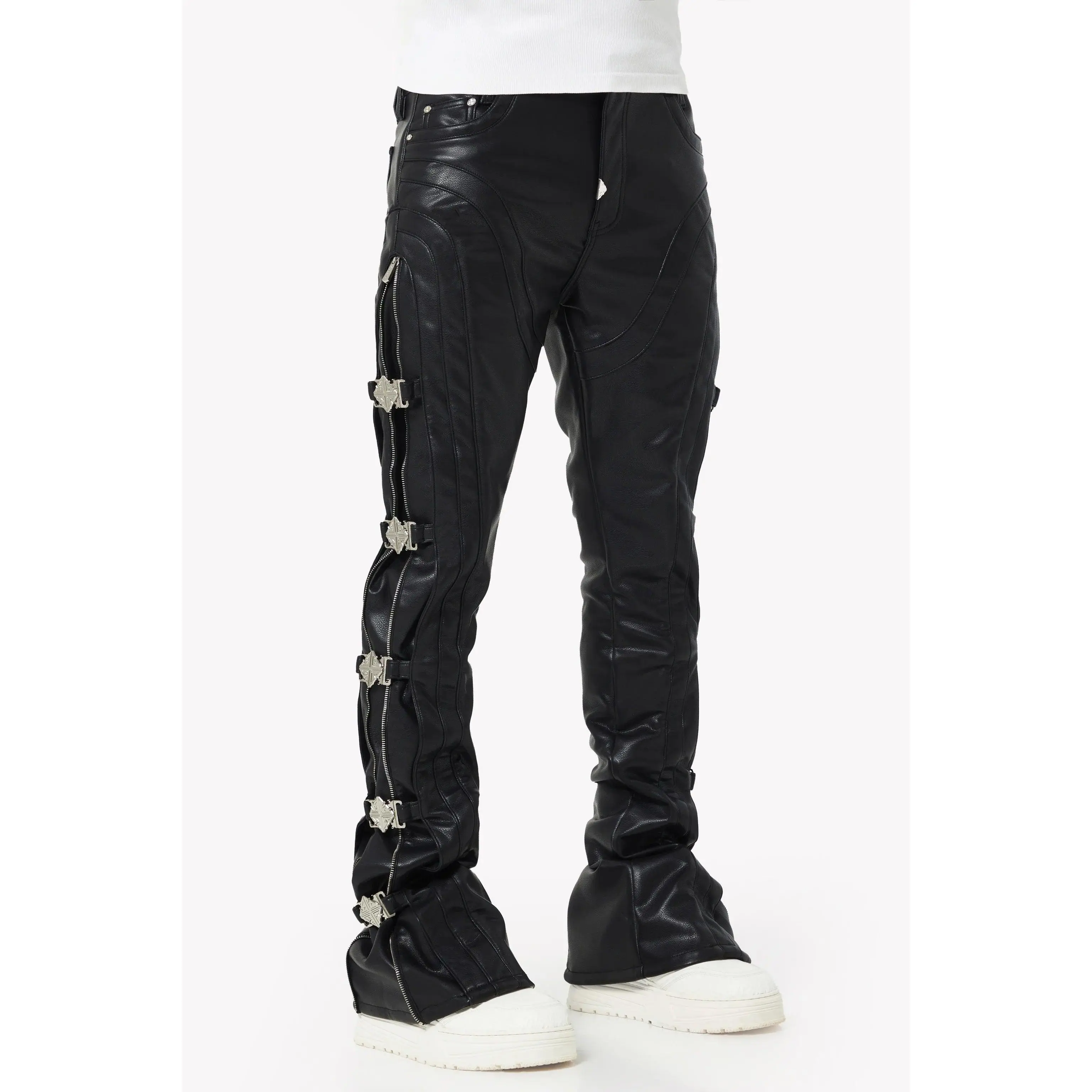 Guapi Obsidian Black Buckle Leather Pants - TikTok Shop