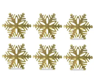 Design Imports Set/6 Gold Snowflake Napkin Rings