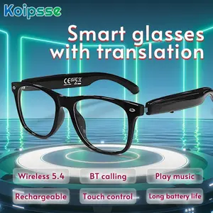 Smart glasses, Touch control glasses, translation-enabled wireless earbuds with clear lenses, music and call functionality, smart sports sunglasses with microphone, suitable for home and everyday use, Rechargeable, Bluetooth