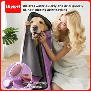 [HipiPet] Thickened quick-drying pet absorbent towel - suitable for dogs and cats such as Teddy and Bichon Frise, no sticky hair after bathing, absorbent towel