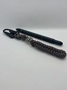 Rattlesnake Knot Keychain with Metal Rune Beads