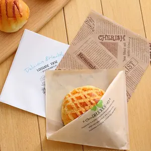 100Pcs/set Food Greaseproof Paper Bag Triangle Sandwich Donut Brown Paper Hand Hamburger Paper Bag Kitchen Accessory
