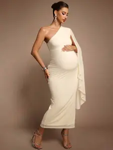 ELLIOTTWII Pregnant Women Apparel Diagonal Flounce Unicolor Seasonal Look