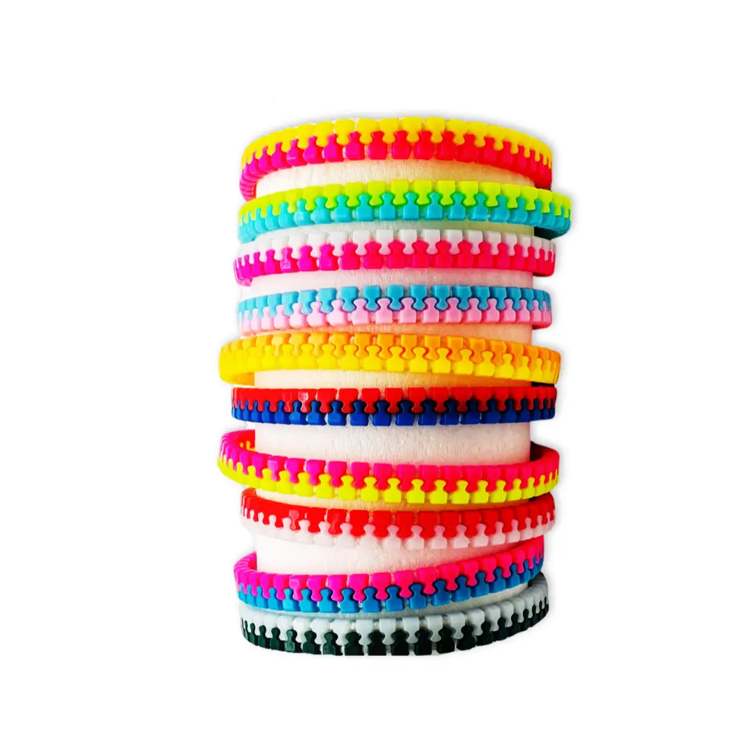 SET of 8 Multicolor Zipper Bracelet