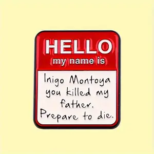 2pcs Inigo Montoya Enamel Cartoon Character Brooch Pin - Fashionable Zinc Alloy Lapel Pin for Backpacks, Briefcases, Clothing Accessories - Unique Gift for Fans, Collectors, and Enthusiasts