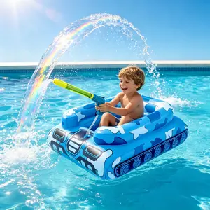 Inflatable Tank Pool Float with Water Cannon! Ride-On Raft for Kids – Summer Battle Fun