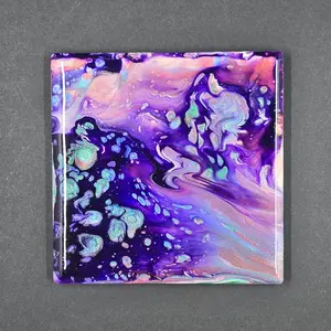 NEW! Square Ceramic Coaster hand painted 4 inch