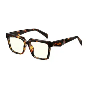 Kimorn Blue Light Glasses, Square Frame, Clear Lens, Lightweight Plastic, Office Study Gaming