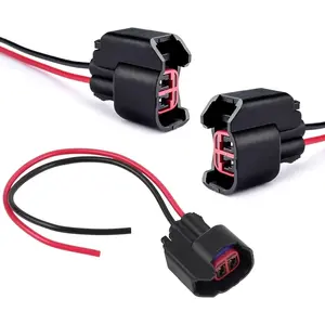2pc IP67 Waterproof 2-Pin ABS Wheel Speed Sensor Connectors w/ 5-Inch Long Pigtail Harness Compatible with Chevy GMC Ford Jeep Dodge Mazda, etc