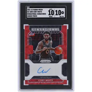 Coby White Chicago Bulls Autographed 2021-22 Panini Prizm Red Choice Prizm #SS-CBW SGC Authenticated 10/10 Card - Fanatics Authentic Certified
