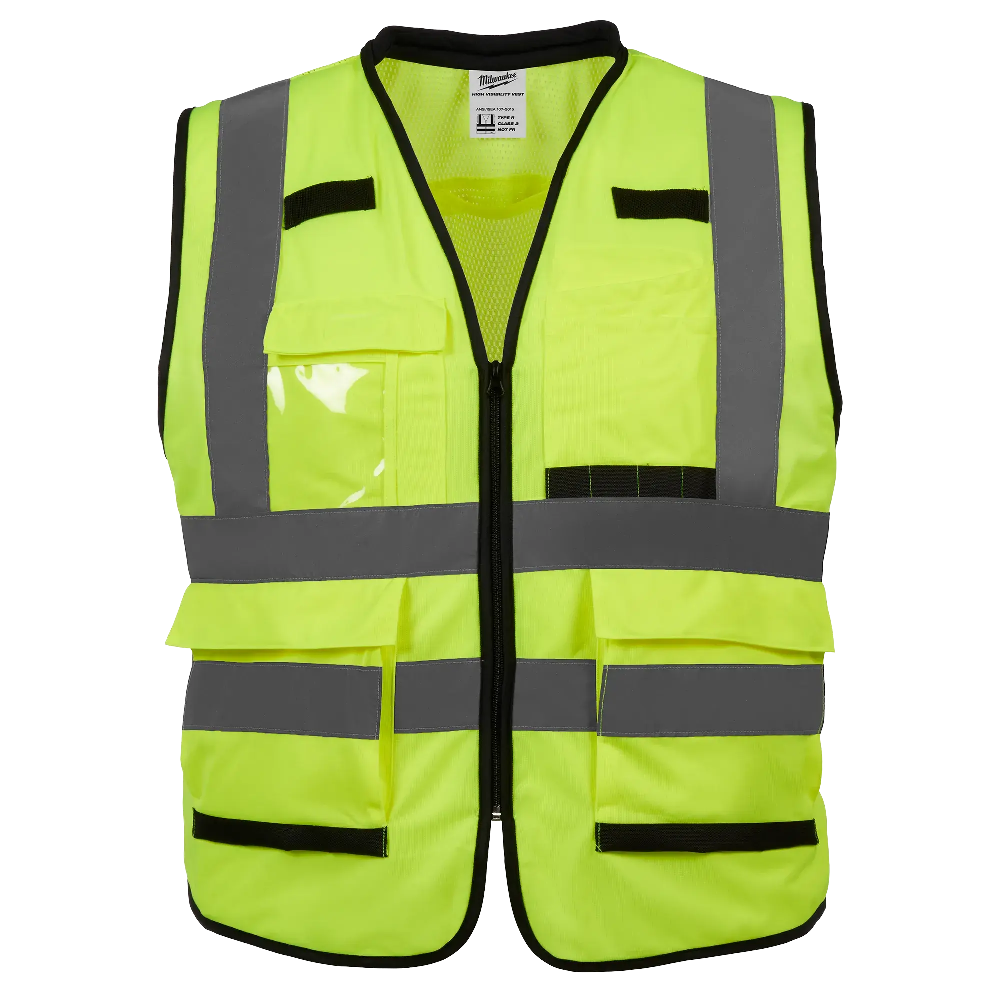 Milwaukee 48-73-5041 Class 2 High Vis Yellow High Visibility Work Safety Performance Vest - S/M, High Visibility Vest, Work Safety Vest