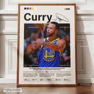 Stephen Curry Poster, Curry Golden State Warriors, NBA Basketball Print, Basketball Shooter Decor, Sports Artwork, Curry Warriors Art