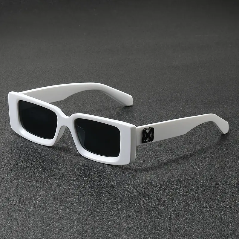 Vintage Unisex rectangler White celebrity sunglasses Vintage Unisex rectangler White celebrity sunglasses main image 4