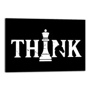 Chess Think Artistic Wall Decor, Waterproof Canvas Poster, Cute And Vibrant Poster for Bathroom, Living Room, Bedroom, Dorm, A Perfect Gift Idea for New Year Home Decor