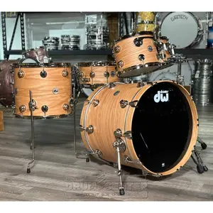 Used DW Collectors Pure Oak 5pc Drum Set Hard Satin Natural w/Nickel Hw - Very Good