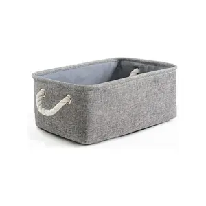 Storage Bins for Shelves - 11.8x7.9x5.2 inch Grey Small Storage Baskets for Organizing, Fabric Storage Cubes Closet Organizer for Home Nursery Gift Decorative (Gray) Room