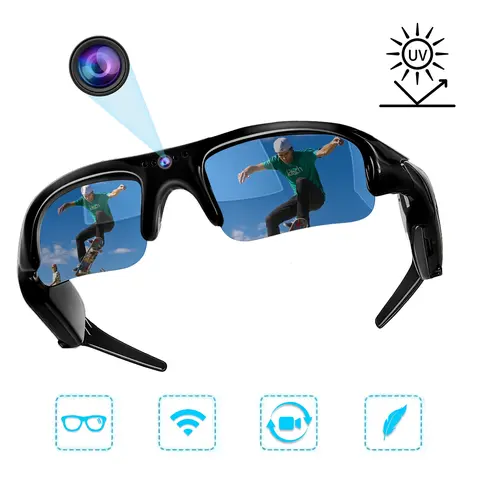 Smart Camera Glasses, 1080P HD Video & Photo Sunglasses With Cameras, Lightweight for Hiking, Fishing, Skiing, Daily Wear & Fashion, Wearable Smart Glasses, Smart Eyewear, Wearable Devices, Glasses That Record, Cameraglasses