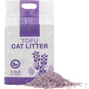 Tofu  Litter, Dust-Free Kitty Litter,  Drying, Ultra Absorbent Clumping  Pellets, Lavender Odor Control, Less Scattering, Dust-Free Mixed Tofu.