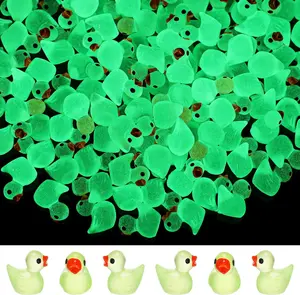 150 Pcs Luminous Tiny Ducks Mini Resin Ducks Miniature Duck Figures For Garden and home decor