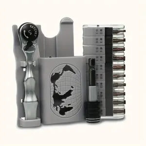 Mini Ratchet Wrench Set with Hex Slotted Phillips Bits All-in-One Portable Tool Kit Multifunctional Hand Tools for Home DIY Electronics Car Repair Compact Storage