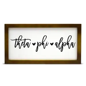 Theta Phi Alpha Script Wooden Sign