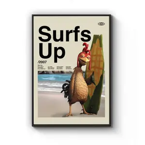 Surfs Up Chicken Joe Print Premium Artwork Film Poster Wall Decor, Christian Home Decor Gift, No Frame Artistic Poster Ornaments Room, Decoration Photo