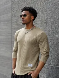 Men's Spring & Fall New Sweatshirt, Heavyweight Round Neck Embroidered Long Sleeve Top, Versatile Modern Casual Wear