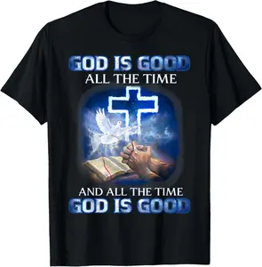 OOTD shirt God Is Good All The Time, Christian Cross, Jesus Quote Tee T-Shirt